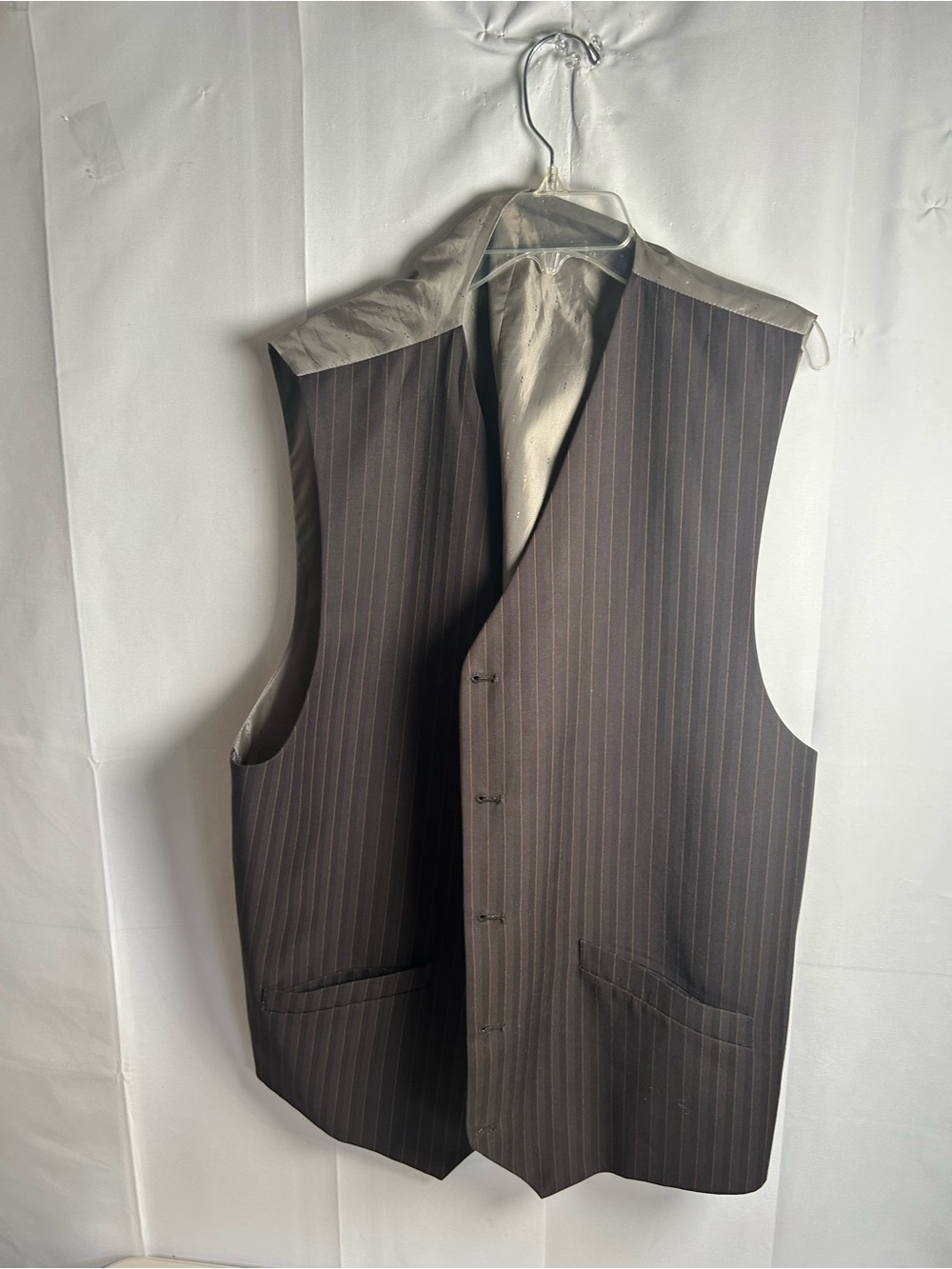 Men's Pinstripe Brown Vest